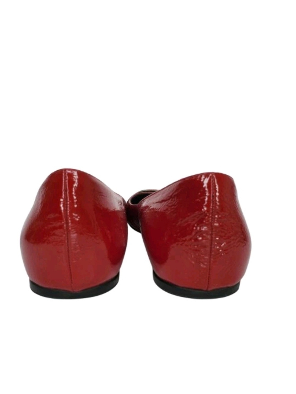 Gucci Red Patent Leather Web Stripe Ballet Flats - Picture 5 of 9